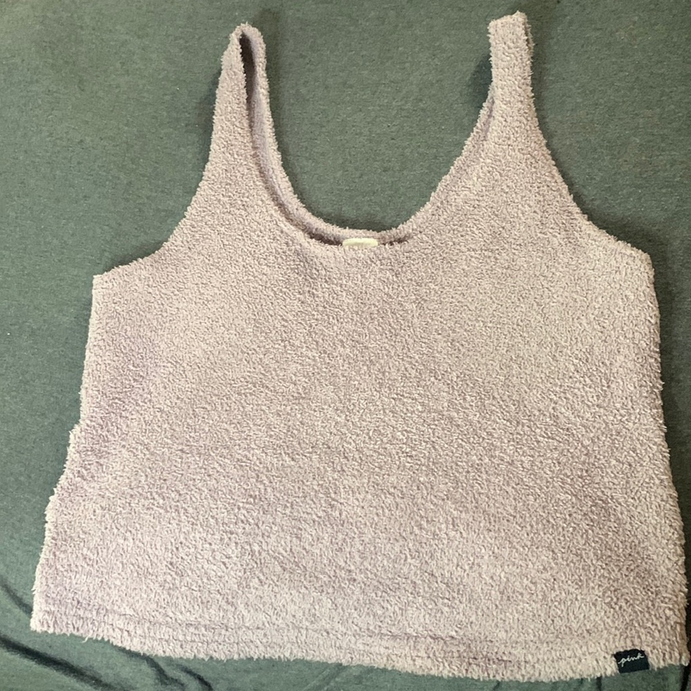 Fuzzy pink Victoria’s Secret tank top